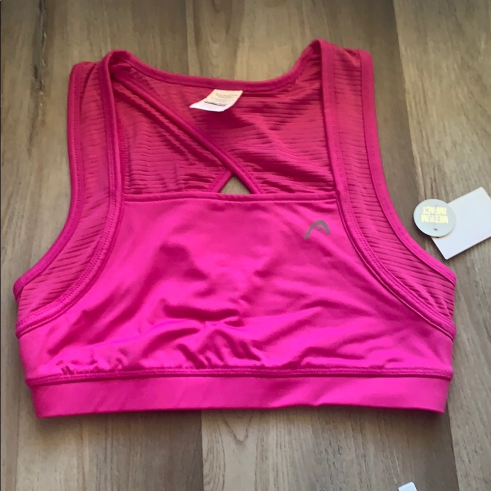 New Head pink athletic bra small
